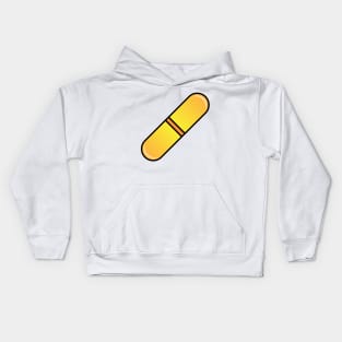 Yellow pill capsule symbol Kids Hoodie